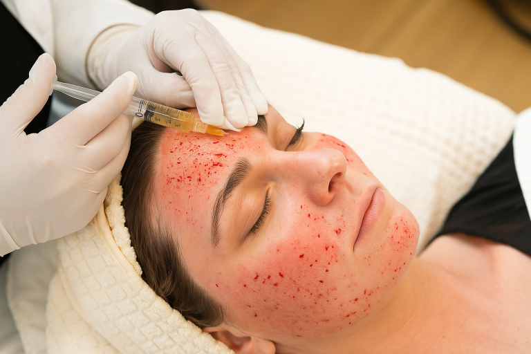 Vampire facial PRP therapy skin rejuvenation results Dubai