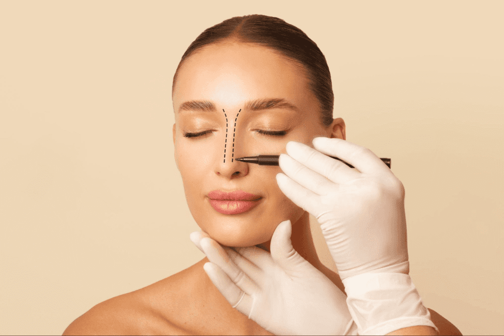 Rhinoplasty before and after nose reshaping results Dubai